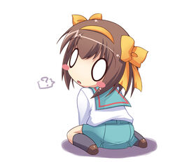  ? bad_id bad_pixiv_id blue_sailor_collar blue_skirt blush_stickers chibi female hirose_madoka kita_high_school_uniform looking_back o_o photoshop_(medium) sailor_collar school_uniform serafuku simple_background sitting skirt solo suzumiya_haruhi suzumiya_haruhi_no_yuuutsu winter_uniform 