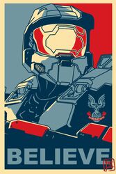  1boy almightynabeshin armor assault_visor barack_obama barack_obama_hope_poster commentary english_commentary halo_(series) male_focus master_chief parody power_armor solo spartan_(halo) 