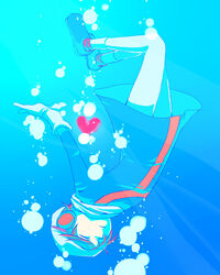  bad_id bad_pixiv_id blue_theme bubble female flow_flow heart highres kaden_(kuzek) pop&#039;n_music solo water 