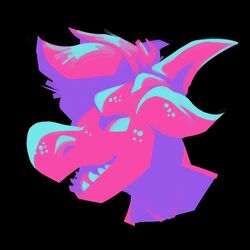  1:1 black_background closed_eyes headshot_portrait horn hypermania icon jace_zantetsukin lonelycharart open_mouth portrait simple_background snout solo unknown_species 