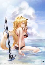  animal_ears arknights bikini prothymos siege_(arknights) swimsuits tagme tail 