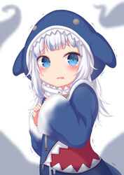  animal_hood blue_eyes blue_hair blue_hoodie blunt_bangs blush commentary drawstring female gawr_gura gawr_gura_(1st_costume) grey_hair hands_up highres hololive hololive_english hood hood_up hoodie ina_(urobronai) long_hair long_sleeves looking_at_viewer maka_neko multicolored_hair ninomae_ina&#039;nis ninomae_ina&#039;nis_(1st_costume) parted_lips scared shadow shark_hood sharp_teeth solo streaked_hair tears teeth tentacle trembling virtual_youtuber white_background wide_sleeves 