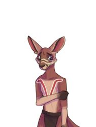  aboriginal alpha_channel anthro bodypaint brown_eyes kangaroo lands_of_fire lolicon macropod male mammal marsupial penangke red_kangaroo worried_face worried_look young 