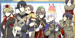  6+boys alchemist_(ragnarok_online) animal_around_neck apple apple_on_head armor arrow_through_apple assassin_(ragnarok_online) bandages black_coat black_eyes black_gloves black_hair black_wings blonde_hair blue_cape blue_coat blue_pants brown_capelet brown_coat brown_eyes brown_gloves brown_hair brown_pants cape capelet carrying character_select closed_mouth coat commentary_request cross cross_necklace female fingerless_gloves flower flower_in_mouth food fox fruit gloves green_hair hair_between_eyes hand_on_own_neck head_wings imagining interlocked_fingers jewelry lif_(ragnarok_online) lolicon long_sleeves looking_at_another looking_at_viewer male_focus monk_(ragnarok_online) mortar_(bowl) multicolored_coat multiple_boys necklace open_clothes open_coat open_mouth own_hands_together pants pauldrons pestle pink_flower priest_(ragnarok_online) professor_(ragnarok_online) purple_eyes purple_pants purple_shirt ragnarok_online red_apple red_cape red_coat red_eyes red_shirt sage_(ragnarok_online) sasai_saki shirt short_hair short_sleeves shoulder_armor sleeveless sleeveless_shirt smile striped_capelet two-sided_cape two-sided_fabric two-tone_coat upper_body v vial white_cape white_hair wings wizard_(ragnarok_online) yellow_coat 