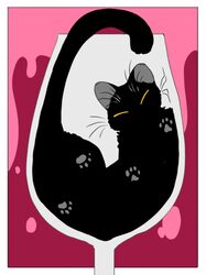  2021 ambiguous_gender black_body closed_eyes domestic_cat felid feline felis feral hi_res mammal pawpads solo tail urushi_(yorozumaru) whiskers yorozumaru 