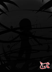  commentary_request commission darkness female grey_background henshin highres pixiv_commission rumia signature silhouette solo touhou usaka_ray 