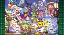  alcremie box building christmas christmas_tree clothed_pokemon corviknight duraludon eldegoss galarian_ponyta gift gift_box greedent grookey hat impidimp lamppost luxury_ball night no_humans official_art outdoors pikachu pincurchin poke_ball poke_ball_(basic) pokemon pokemon_(creature) quick_ball roller_coaster scorbunny sobble star_(sky) toxel ultra_ball whimsicott wooloo wreath 