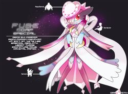  alternate_species ambiguous_gender crystal diamond_(gem) dragonith eeveelution english_text fakemon fusion gardevoir gem generation_3_pokemon generation_6_pokemon legendary_pokemon looking_at_viewer mammal mega_diancie mega_evolution nintendo not_furry pokemon pokemon_(species) pokemon_fusion red_eyes smile solo sylveon text 