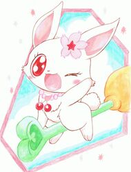  absurd_res blush broom cherry cherry_blossom cleaning_tool eyelashes female feral flower food fruit fur furari@ gem hare hi_res japanese_hare jewelpet jewelry lagomorph leporid mammal necklace open_mouth plant prunus_(flower) ruby_(jewelpet) sanrio sega sega_fave simple_background solo star tongue traditional_media_(artwork) tuft white_body white_fur 