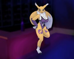  5:4 anthro bandai_namco big_breasts breasts canid clothed clothing digimon digimon_(species) digital_drawing_(artwork) digital_media_(artwork) female mammal renamon solo thick_thighs tomoe_(symbol) wild_inhibitions 