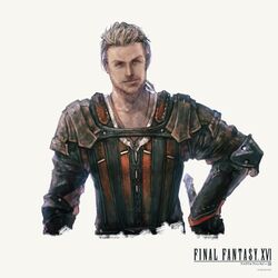  1boy absurdres beard copyright_name cropped_arms facial_hair final_fantasy final_fantasy_xvi gav_(ff16) hair_slicked_back highres hilt male_focus official_art simple_background solo takahashi_kazuya upper_body white_background 