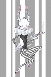  absurd_res anthro clothing gotikamaamakitog hare hi_res lagomorph leporid mammal rabbit solo traditional_media_(artwork) 