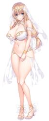  asami_asami blonde_hair blue_eyes blush breasts female full_body high_heels huge_breasts long_hair looking_at_viewer navel non-web_source official_art okayu_seira photoshop_(medium) role_player:_okayu_shimai_no_nenmaku_potrait_-_gurigucha_live! smile solo standing tachi-e thick_thighs thighs transparent_background veil 