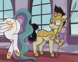  ass duo equid equine female feral friendship_is_magic hasbro hi_res horn horse male mammal marsminer my_little_pony mythological_creature mythological_equine mythology pone_keith pony princess_celestia_(mlp) royal_guard_(mlp) unicorn 