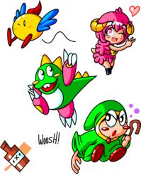  alpha_channel animal_humanoid avian beer_bottle bird black_eyes blue_body blue_feathers blush bob_(bubble_bobble) bottle bovid bovid_humanoid bubble_bobble buckteeth bust-a-move caprine caprine_humanoid chack&#039;n chack&#039;n_pop container dinosaur drunk_(bubble_bobble) extinct feathers fur green_body green_scales hair heart_symbol hi_res hood horn humanoid jamesmantheregenold mammal mammal_humanoid mouthless one_eye_closed open_mouth pink_body pink_eyes pink_fur pink_hair pink_scales prehistoric_species puzzle_bobble red_hair reptile scales scalie sheep_humanoid smile square_enix taito teeth white_body white_scales wink woolen yellow_body yellow_feathers yelow_scales 