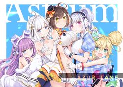  5girls ahoge akasaka_asa albacore_(azur_lane) albacore_(muse)_(azur_lane) animal_ears azur_lane baltimore_(azur_lane) baltimore_(muse)_(azur_lane) bare_shoulders blonde_hair blue_eyes blush bow breasts brown_hair center_frills center_opening cleavage clothing_cutout crop_top dido_(azur_lane) dido_(muse)_(azur_lane) double_bun dress fake_animal_ears framed_breasts frills fur_trim gloves green_eyes grey_hair hair_between_eyes hair_bun hair_ribbon hairbow headset idol illustrious_(azur_lane) illustrious_(muse)_(azur_lane) large_breasts long_hair looking_at_viewer midriff multiple_girls official_alternate_costume open_mouth orange_bow plaid purple_eyes ribbon shirt short_hair short_sleeves side_ponytail skirt sleeveless sleeveless_shirt smile tashkent_(azur_lane) tashkent_(muse)_(azur_lane) underboob underboob_cutout very_long_hair vest white_dress white_gloves white_hair white_shirt yellow_eyes 