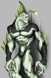  alien anthro ben_10 cartoon_network claws dagantfus_(artist) fish harness hi_res male marine muscular muscular_anthro muscular_male nipple_piercing nipples piercing piscciss_volann ripjaws sharp_teeth solo teeth 