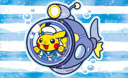  :d black_eyes bubble clothed_pokemon gen_1_pokemon gen_2_pokemon happy hat lanturn official_art open_mouth pikachu pokemon pokemon_trading_card_game sailor_collar sailor_hat sailor_shirt shirt smile submarine third-party_source tsuruta_saya underwater water watercraft white_shirt 