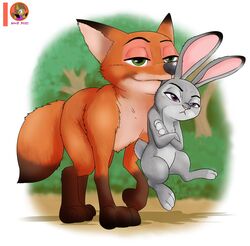  absurd_res canid canine digital_media_(artwork) disney duo female feral feralized fox fox_tail hi_res judy_hopps lagomorph leporid male male/female mammal moon_pearl nick_wilde nude rabbit rabbit_ears red_fox silly smile smirk smug succubi_samus true_fox unimpressed zootopia 