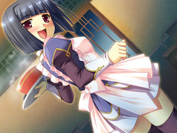  female game_cg ganryou katagiri_hinata koihime_musou maid red_eyes saeki_hokuto thighhighs 