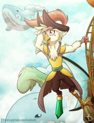  2018 anthro avian bird captain_celaeno_(mlp) cetacean clothing female friendship_is_magic hasbro inuhoshi-to-darkpen mammal marine my_little_pony my_little_pony:_the_movie_(2017) parrot pegleg piercing pirate red_eyes solo 