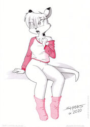  anthro bottomless clothed clothing fashion female footwear kangaroo macropod mammal marsupial mia_(tira_shanks) no_underwear socks solo sweater sweatshirt tirashanks_(artist) topwear wallaby 