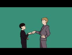  2boys animated animated black_eyes black_hair kageyama_shigeo mob mob_psycho_100 multiple_boys reigen_arataka 