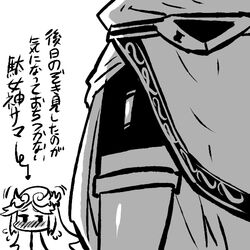  1boy black_&amp;_white crap-man female japanese kid_icarus kid_icarus_uprising monochrome nintendo palutena pit_(kid_icarus) text translation_request 