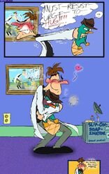  blush crackpot disney dr._heinz_doofenshmirtz feral heart_symbol hug human mammal monotreme ocelot_lore perry_the_platypus phineas_and_ferb platypus resisting smile 