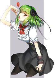  bad_id bad_pixiv_id c.c. code_geass commentary_request cosplay creayus dagashi_kashi eighth_note female flower food green_hair hair_flower hair_ornament holding holding_food holding_pizza looking_at_viewer musical_note open_mouth pantyhose pizza shidare_hotaru shidare_hotaru_(cosplay) solo spoken_musical_note teeth tongue tongue_out twitter_username yellow_eyes 