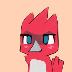  1:1 anthro avian avio_(avioylin) beak bird boy_kisser_(meme) chibi feathers headshot_portrait hi_res looking_at_viewer male meme portrait sclyre simple_background solo 