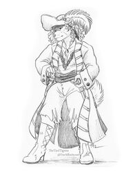  anthro black_and_white border_collie canid canine canis collie domestic_dog eliza_edington female graphite_(artwork) gun handgun herding_dog mammal monochrome pastoral_dog pencil_(artwork) pirate pirate_hat pirate_outfit pistol ranged_weapon sheepdog solo thetiedtigress traditional_media_(artwork) weapon 