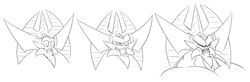  anthro black_line_art bust_portrait chin_spikes digital_drawing_(artwork) digital_media_(artwork) dragmon duel_monster facial_expressions facial_spikes grimace headshot_portrait hi_res horn line_art male muscular obelisk_the_tormentor portrait solo spikes spikes_(anatomy) transformation transformation_sequence yu-gi-oh! 