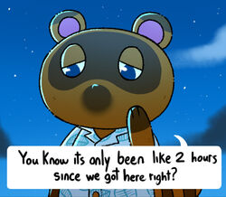  2020 animal_crossing anthro asking asking_viewer blue_eyes brown_body brown_fur brown_nose brown_tail canid canine close-up clothed clothing cloud dialogue english_text fur half-closed_eyes idiom looking_down low_res male mammal narrowed_eyes night nintendo number outside polygonal_speech_bubble portrait question raccoon_dog round_ears shirt solo speech_bubble standing star tag_question tail talking_to_viewer tanuki text thegreyzen time_period tom_nook_(animal_crossing) topwear yes-no_question you_know_(idiom) 