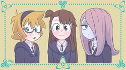  kagari_atsuko little_witch_academia lotte_(company) lotte_jansson sucy_manbavaran 