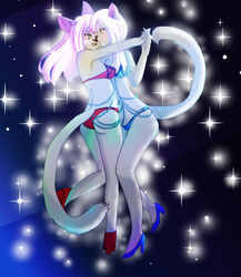  angelica_(allmostpure) anthro better_version_at_source breasts clothed clothing dancing domestic_cat duo felid feline felis female footwear hair hand_holding high_heels incest_(lore) lilith_(allmostpure) mammal pallid-panda russian_blue sibling_(lore) simple_background sister_(lore) white_hair 