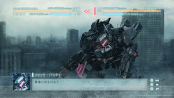  1other armored_core armored_core_5 assault_visor chibi city crossover dialogue_box dual_wielding fake_screenshot glowing grind_blade gun health_bar holding holding_gun holding_weapon mecha mecha_request no_humans official_style parody photoshop_(medium) robot science_fiction solo srw_battle_screen style_parody super_robot_wars ultimate_weapon_(armored_core) weapon yutori_(clockwork_chicken) 