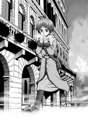  1boy acolyte_(ragnarok_online) antenna_hair architecture bag breathing_on_hands building cassock cold commentary_request full_body greyscale long_sleeves male_focus miogrobin monochrome open_mouth pants ragnarok_online shoes short_hair solo walking 