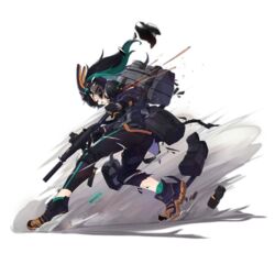  black_gloves black_hair boots brown_footwear colored_shoe_soles damaged defeat famae_saf female from_side full_body girls&#039;_frontline gloves green_hair green_socks gun hair_between_eyes headgear headphones holding holding_gun holding_weapon knee_pads long_hair long_sleeves multicolored_hair official_alternate_costume official_art open_mouth ranyu saf_(girls&#039;_frontline) saf_(mysterious_wayfarer_sa)_(girls&#039;_frontline) scope shoelaces socks solo standing streaked_hair submachine_gun suppressor torn_clothes torn_sleeves transparent_background twintails weapon yellow_eyes 