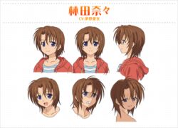  female golden_time hasegawa_shin&#039;ya hayashida_nana hood hoodie multiple_views official_art portrait profile reference_sheet simple_background white_background 