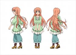  dress female golden_time hasegawa_shin&#039;ya official_art oka_chinami profile reference_sheet simple_background white_background 