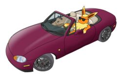  alpha_channel arm_markings black_nose blonde_hair car convertible ear_markings eeveelution eyewear eyewear_only facial_markings feral flareon fur fur_markings generation_1_pokemon hair head_markings headlights hi_res inner_ear_fluff inside_car limitless_fun male markings maroon_body mazda mazda_miata mazda_mx-5 motor_vehicle neck_tuft nintendo nude orange_body orange_fur paws pokemon pokemon_(species) pose rearview_mirror red_car roadster side_view_mirror smug smug_face solo steering_wheel sunglasses sunglasses_only tire tuft vehicle vovo wrist_markings yellow_body yellow_fur yellow_paws 