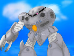  gradient gradient_background gundam gundam_0080 mecha no_humans solo z&#039;gok z&#039;gok-e 