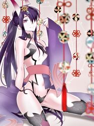  1boy black_hair blue_eyes bulge commentary_request cosplay cup drifters fangs fate/grand_order fate_(series) fujiwara_riyu hair_over_one_eye hair_ribbon horns japanese_clothes kimono long_hair looking_at_viewer male_focus nasu_no_yoichi oni open_clothes open_kimono otoko_no_ko ponytail protected_link revealing_clothes ribbon sakazuki shuten_douji_(fate) shuten_douji_(fate)_(cosplay) skin-covered_horns smile solo 