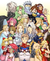  6+boys 6+girls brina cain_highwind calca cecil_harvey ceodore_harvey cid_pollendina edward_geraldine everyone final_fantasy final_fantasy_iv final_fantasy_iv_the_after gekkou gilbart_chris_von_muir golbeza green_hair hal_(ff4) highres izayoi jgishowin leonora luca_(ff4) multiple_boys multiple_girls palom porom rosa_farrell rydia tsukinowa_(ff4) ursula_leiden yang_fang_leiden zangetsu_(ff4) 