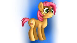  16:9 babs_seed_(mlp) cutie_mark earth_pony equid equine feral freckles friendship_is_magic fur gradient_background hair hasbro horse jbond mammal mane my_little_pony orange_body orange_fur pink_hair pink_mane pony side_view simple_background solo standing widescreen 