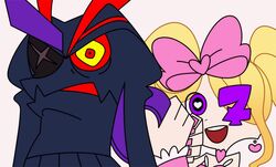  creator_connection eyepatch harime_nui kill_la_kill living_clothes panty_&amp;_stocking_with_garterbelt parody senketsu smile spoilers stabbing style_parody 