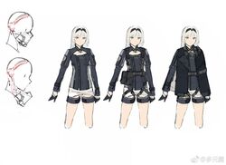  an-94_(girls&#039;_frontline) aqua_eyes arrow_(symbol) bare_legs black_capelet black_hairband blonde_hair blue_shirt buckle capelet chest_harness cleavage_cutout closed_mouth clothing_cutout duoyuanjun expressionless feet_out_of_frame female girls&#039;_frontline gloves hairband harness highres jacket long_hair long_sleeves looking_at_viewer mask mouth_mask multiple_views official_art pouch reference_sheet shirt sidelocks simple_background snap-fit_buckle tactical_clothes thigh_strap third-party_source weibo_logo weibo_watermark white_background 