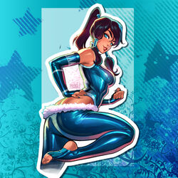  1girls ass avatar_the_last_airbender big_ass big_butt blue_eyes bubble_ass bubble_butt butt clenched_fists clothing dark-skinned_female dark_skin detached_sleeves feet female female_only korra legs medium_breasts ponytail reiq smooth_skin soles solo stirrup_legwear the_legend_of_korra toeless_legwear toned toned_female 