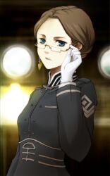  commentary_request female glasses gloves last_exile military military_uniform solo sophia_forrester takenoko_(flamingo_garden) uniform 